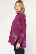 On the Wild Side Sweater in Plum