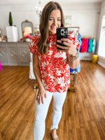 Anything But the Blues Top in Red