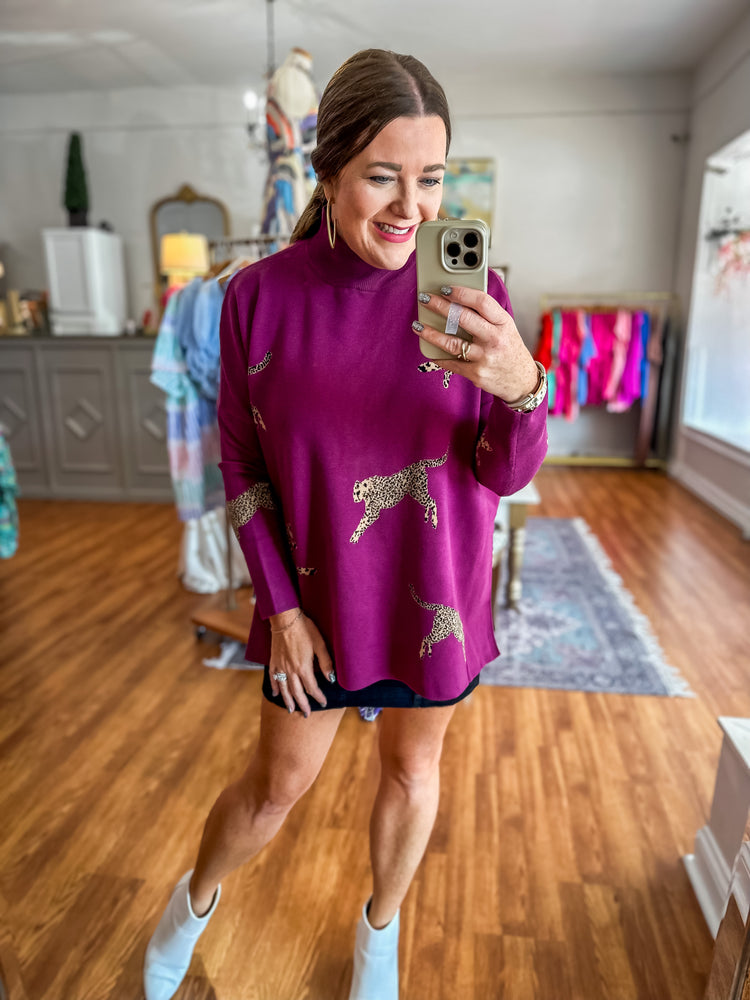 On the Wild Side Sweater in Plum