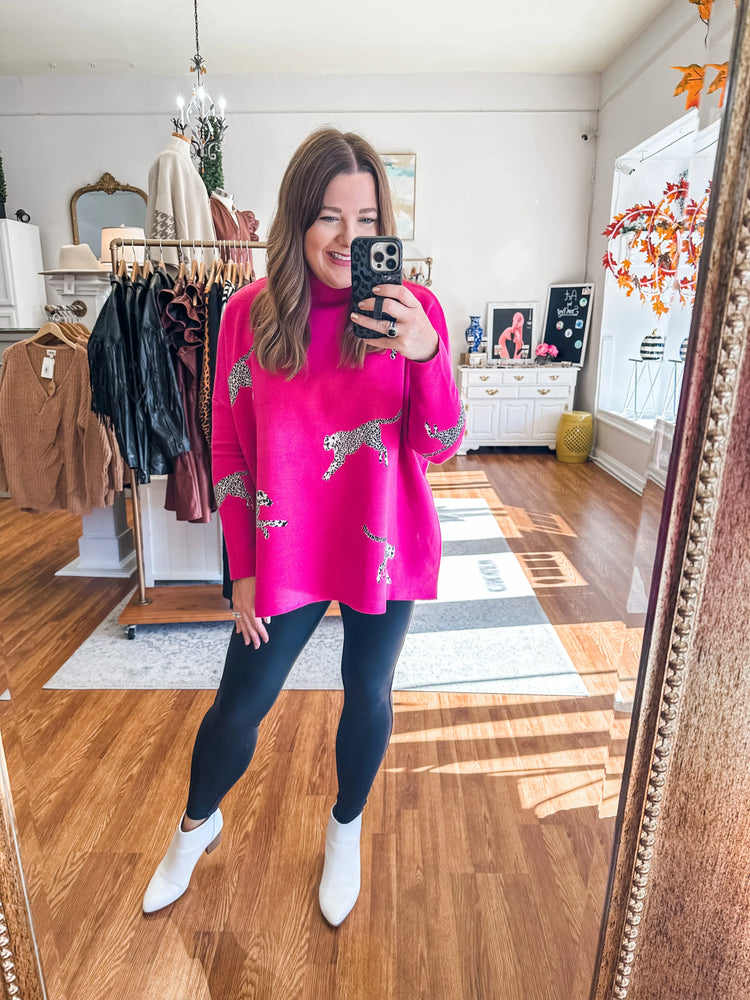 On the Wild Side Sweater in Pink