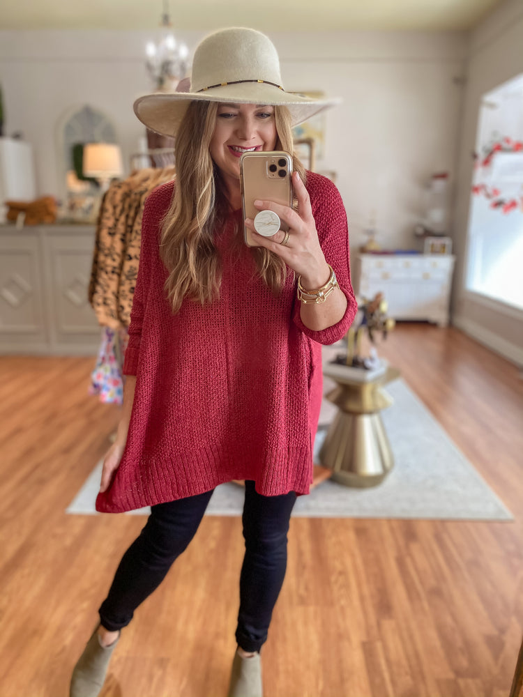 Clearly Yours Sweater in Berry