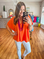 Talk About it Top in Orange