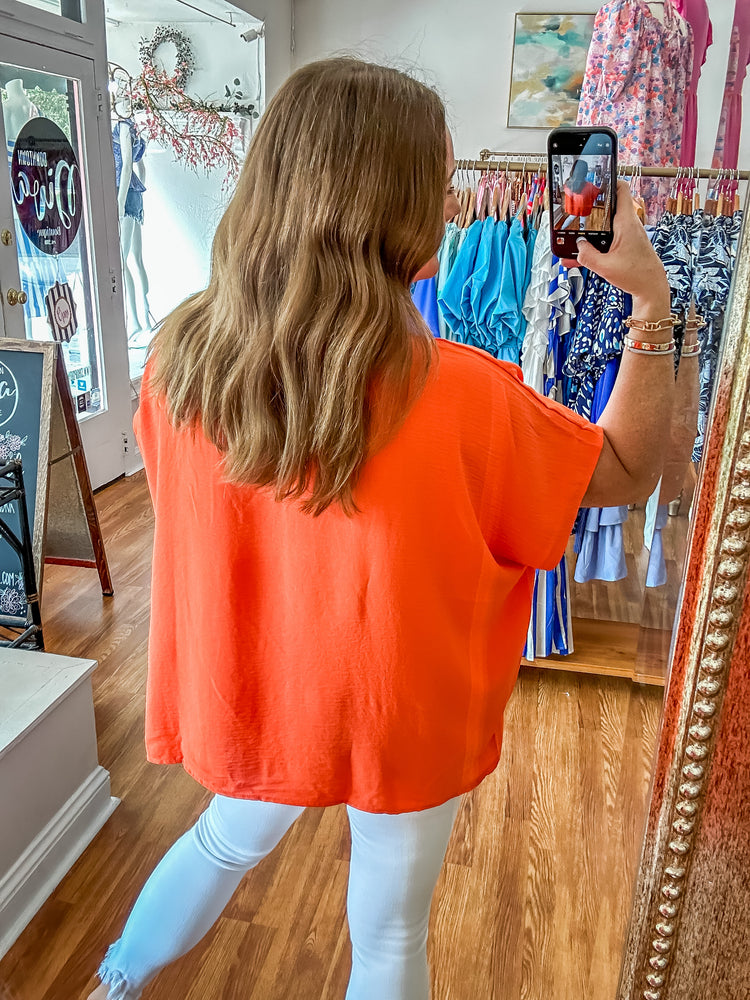 Talk About it Top in Orange
