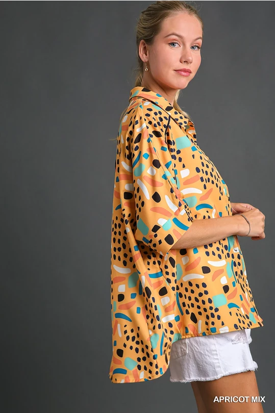 Jazzy in the Jungle Top in Apricot