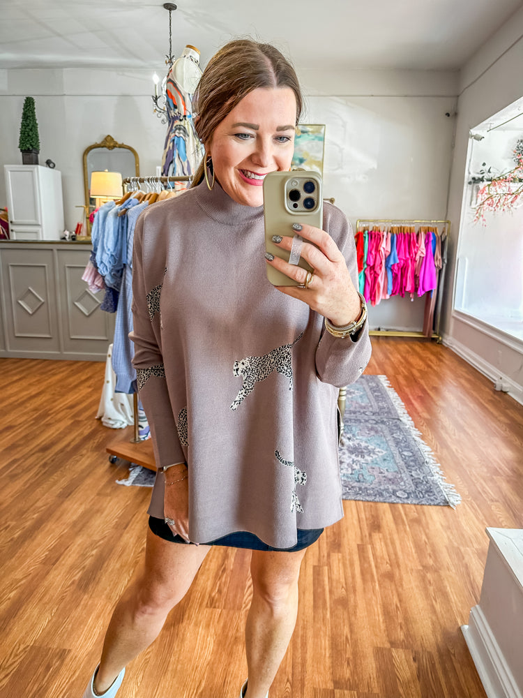 On the Wild Side Sweater in Mocha