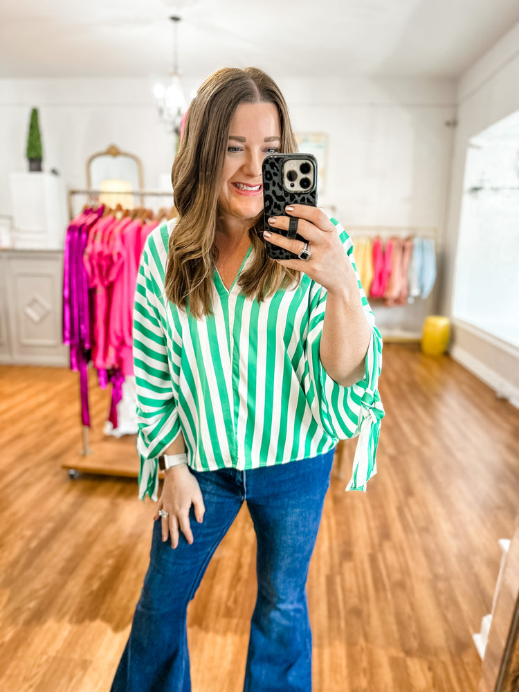 Seeing Stripes Top in Green