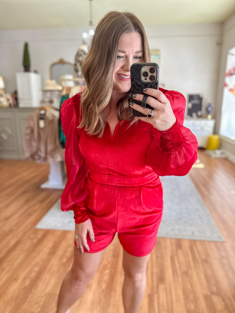 Make an Entrance Romper in Red