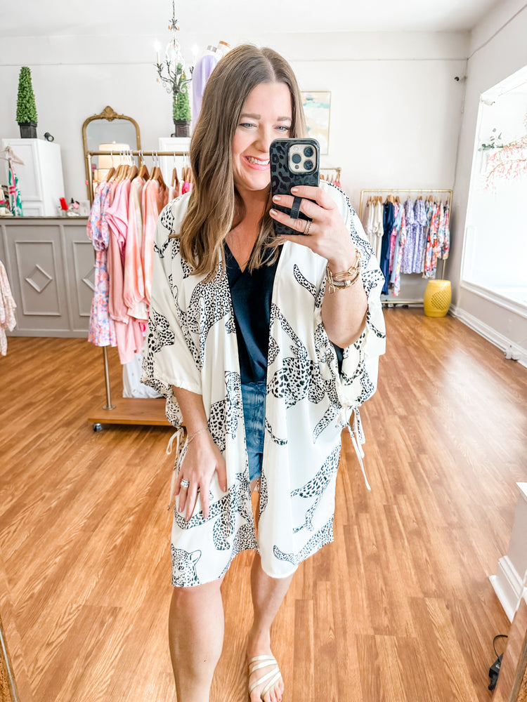 Wild About It Kimono in Off White