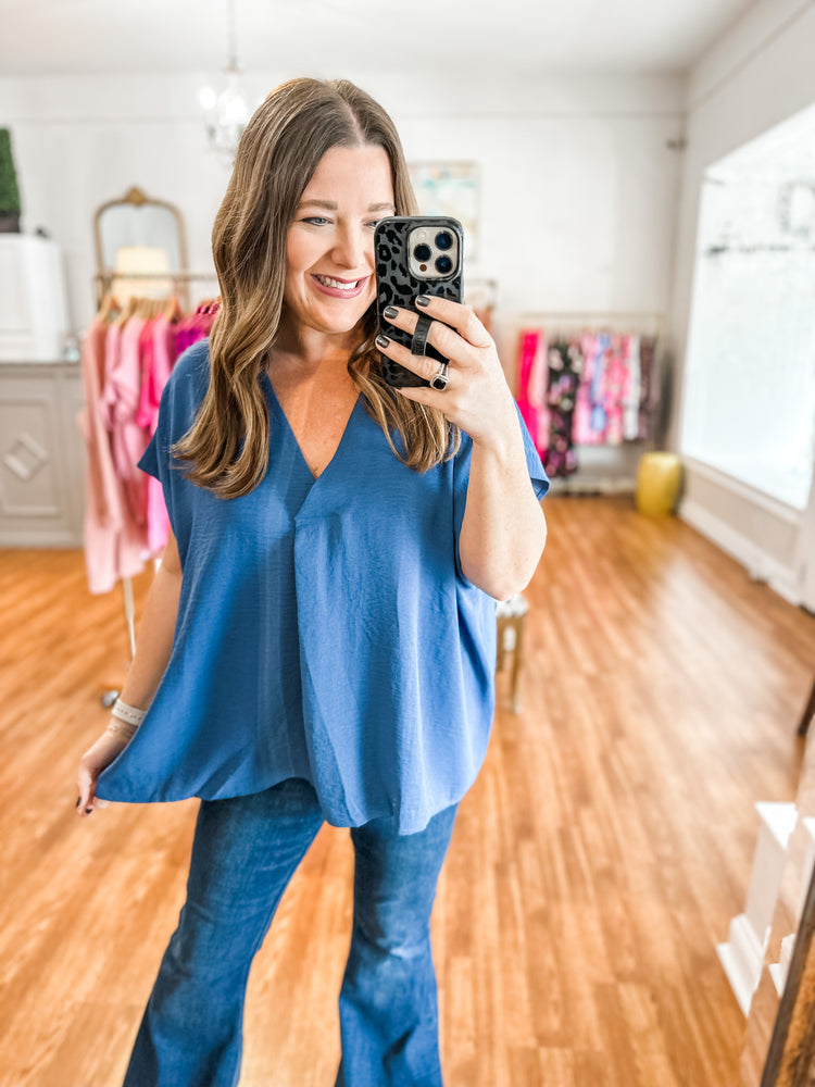 Talk About it Top in Blue