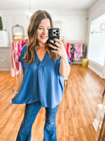 Talk About it Top in Blue