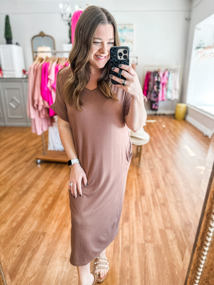 Seize the Day Dress in Khaki