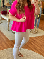 Vivian Top in Hot Pink