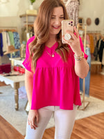 Vivian Top in Hot Pink