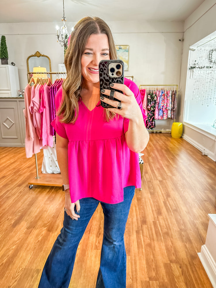 Vivian Top in Hot Pink