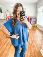 Talk About it Top in Blue