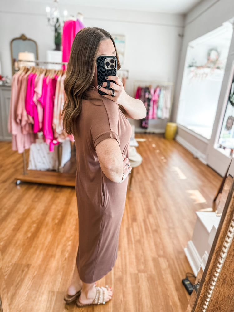 Seize the Day Dress in Khaki