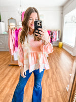 Painted Pastels Top in Coral