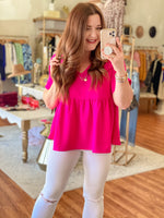 Vivian Top in Hot Pink