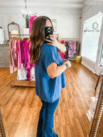 Talk About it Top in Blue